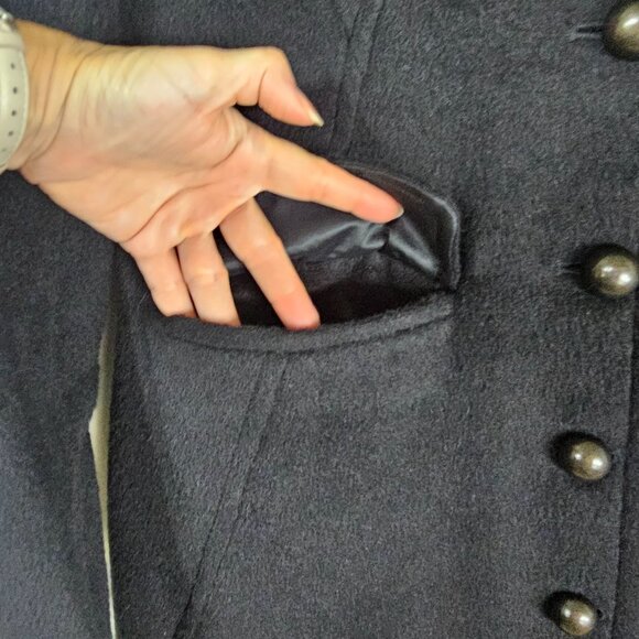 Peruvian Connection Mireille Baby Alpaca & Wool Maxi Coat 10 Black Quiet Luxury - Picture 6 of 14